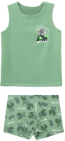Комплект бельевой детский Mark Formelle 443002 (р.104-56-51, морозная зелень/коты на зеленом) - 
