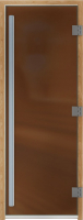 Стеклянная дверь для бани/сауны Doorwood Престиж 80x200 / DW01967 (бронза матовый) - 
