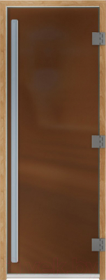 Стеклянная дверь для бани/сауны Doorwood Престиж 80x200 / DW01967 (бронза матовый)
