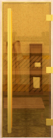 Стеклянная дверь для бани/сауны Doorwood Престиж 70x190 / DW02669 (золото) - 