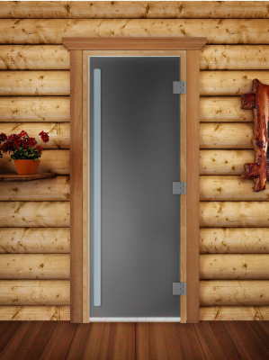 Стеклянная дверь для бани/сауны Doorwood Престиж 70x190 / DW03503 (графит матовый)