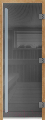Стеклянная дверь для бани/сауны Doorwood Престиж 70x190 / DW03502 (графит)