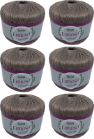 Набор пряжи для вязания Lanoso Lino 50% лен, 50% вискоза / 909 (175м, темно-серый, 6 мотков) - 