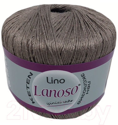 Набор пряжи для вязания Lanoso Lino 50% лен, 50% вискоза / 909 (175м, темно-серый, 6 мотков)