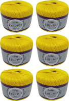 Набор пряжи для вязания Lanoso Lino 50% лен, 50% вискоза / 913 (175м, шафран, 6 мотков) - 