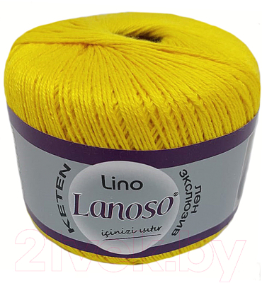 Набор пряжи для вязания Lanoso Lino 50% лен, 50% вискоза / 913 (175м, шафран, 6 мотков)