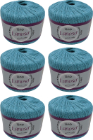 Набор пряжи для вязания Lanoso Lino 50% лен, 50% вискоза / 916 (175м, бирюзовый, 6 мотков) - 