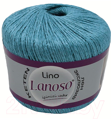 Набор пряжи для вязания Lanoso Lino 50% лен, 50% вискоза / 916 (175м, бирюзовый, 6 мотков)