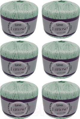Набор пряжи для вязания Lanoso Lino 50% лен, 50% вискоза / 919 (175м, мятный, 6 мотков)