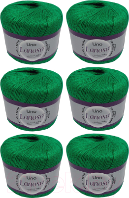 Набор пряжи для вязания Lanoso Lino 50% лен, 50% вискоза / 920 (175м, зеленый, 6 мотков)