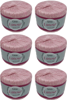 Набор пряжи для вязания Lanoso Lino 50% лен, 50% вискоза / 932 (175м, розовый, 6 мотков) - 