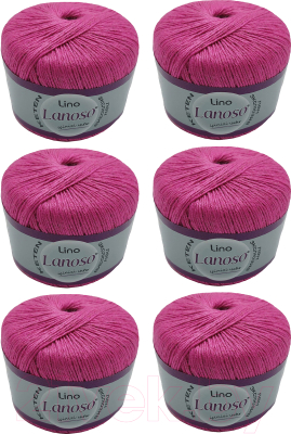 Набор пряжи для вязания Lanoso Lino 50% лен, 50% вискоза / 946 (175м, малиновый, 6 мотков)