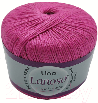 Набор пряжи для вязания Lanoso Lino 50% лен, 50% вискоза / 946 (175м, малиновый, 6 мотков)