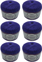 Набор пряжи для вязания Lanoso Lino 50% лен, 50% вискоза / 954 (175м, василек, 6 мотков) - 