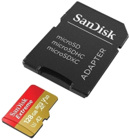 Карта памяти SanDisk Extreme MicroSDXC 128GB Class10 UHSI U3 V30 (SDSQXAA-128G-GN6MA) - 