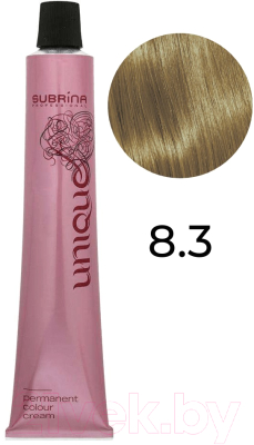 Крем-краска для волос Subrina Professional Colour Unique 8/3 (100мл, светлый блондин сандрэ)
