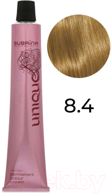Крем-краска для волос Subrina Professional Colour Unique 8/4 (100мл, светлый блондин золотистый)