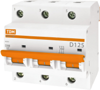 Выключатель автоматический TDM ВА 47-100 3Р 125А (D) 10кА / SQ0207-0095 - 