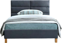 Двуспальная кровать Signal Sierra 140x200 Velvet (Tap 150 серый/дуб) - 