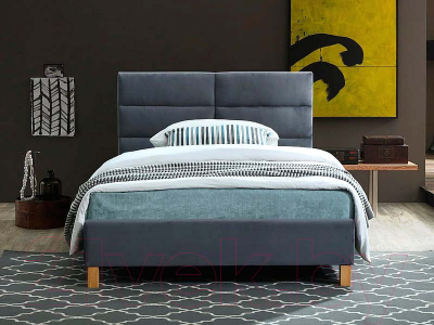Двуспальная кровать Signal Sierra 140x200 Velvet (Tap 150 серый/дуб)