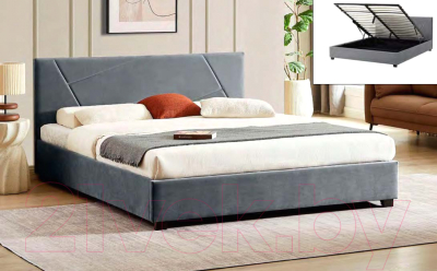 Двуспальная кровать Signal Columbia Velvet 160x200 (Tap 192 серый)