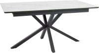 Обеденный стол Signal Logan 160-200x90 (Ceramic белый/черный матовый) - 