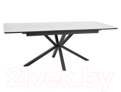 Обеденный стол Signal Logan 160-200x90 (Ceramic белый/черный матовый)