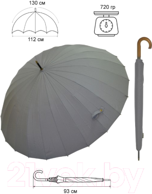 Зонт-трость Ame Yoke L6524 (серый)