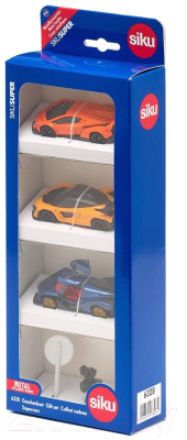 Набор игрушечных автомобилей Siku Гоночные машинки, дорожный знак, камера / 6328