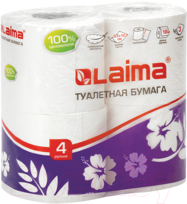 Туалетная бумага Laima 128724 (белый)