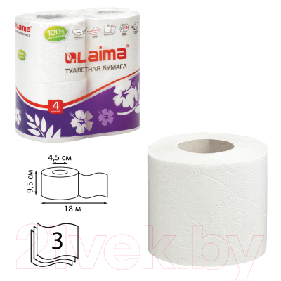 Туалетная бумага Laima 128724 (белый)