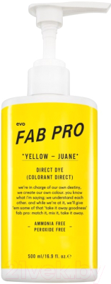 Пигмент прямого действия Evo Fab Pro Yellow Direct Dye Желтый (500мл)