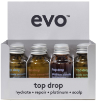 Ампулы для волос Evo Top Drop Taster Box Увлажнение+Восстановление+Платинум блонд (6x15мл) - 