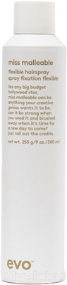 Лак для укладки волос Evo Miss Malleable Flexible Hairspray Подвижной фиксации (300мл)