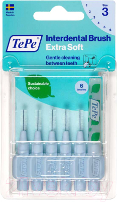 Ершики межзубные TePe Interdental Brush Extra Soft №3 (6шт)