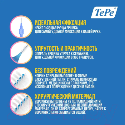 Ершики межзубные TePe Interdental Brush Extra Soft №3 (6шт)