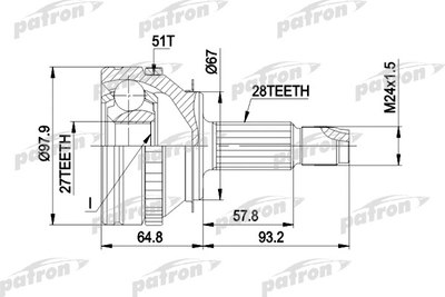 ШРУС Patron PCV1371 - 