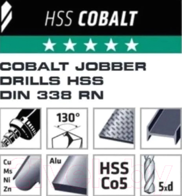Набор сверл ALPEN HSS Cobalt / 100606100