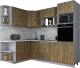 Готовая кухня Интерлиния Мила Gloss 1.68x2.4 левая (дуб вотан/дуб вотан/травертин серый) - 