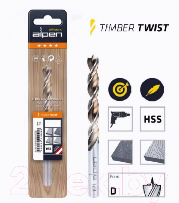 Сверло ALPEN Timber Twist / 67100600100 