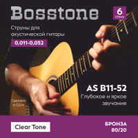 Струна для акустической гитары Bosstone Clear Tone AS B11-52 (бронза) - 