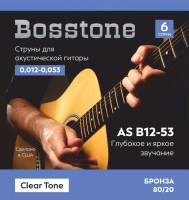 Струна для акустической гитары Bosstone Clear Tone AS B12-53 (бронза) - 