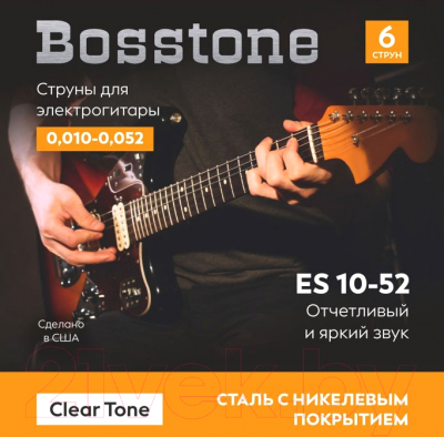Струна для электрогитары Bosstone Clear Tone ES 10-52