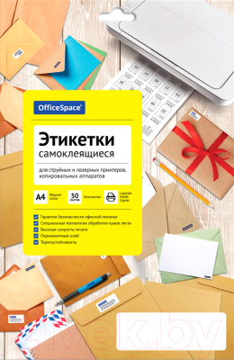 Набор этикеток OfficeSpace 16229 (100л, белый)