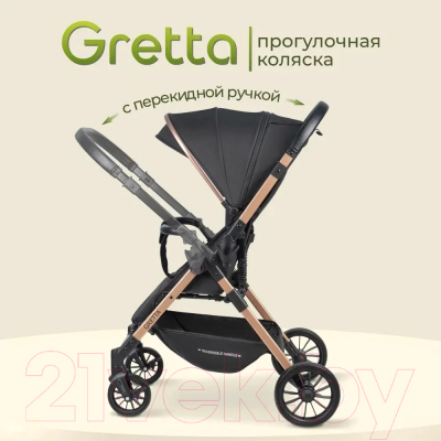 Детская прогулочная коляска Costa Gretta / CG-01G (черный/золото)