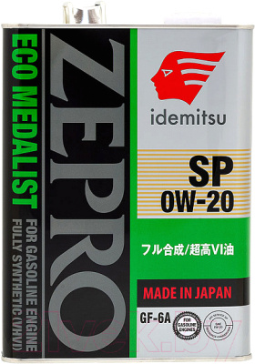 Моторное масло Idemitsu Zepro Eco Medalist SP 0W20 / 4250041 (4л)