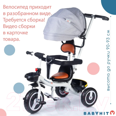 Трехколесный велосипед с ручкой Babyhit Kidway LT / BT100 (Grey)