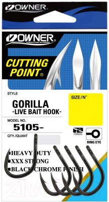 Набор крючков рыболовных Owner Cut Gorilla BC / 5105-201 (2шт)