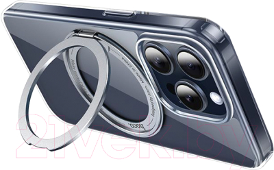 Чехол-накладка Hoco AS1 для iPhone 15 Pro Max магнитный с кольцом (прозрачный)