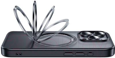 Чехол-накладка Hoco AS1 для iPhone 15 Pro Max магнитный с кольцом (черный)